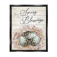 Stupell Industries Spring Blessings Bird Nest Nature Floater Framed Art