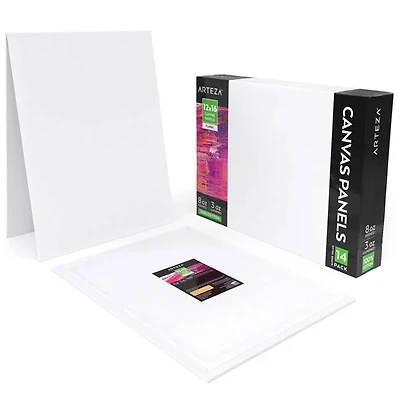 Arteza® 12" x 16" White Canvas Panels, 14ct.