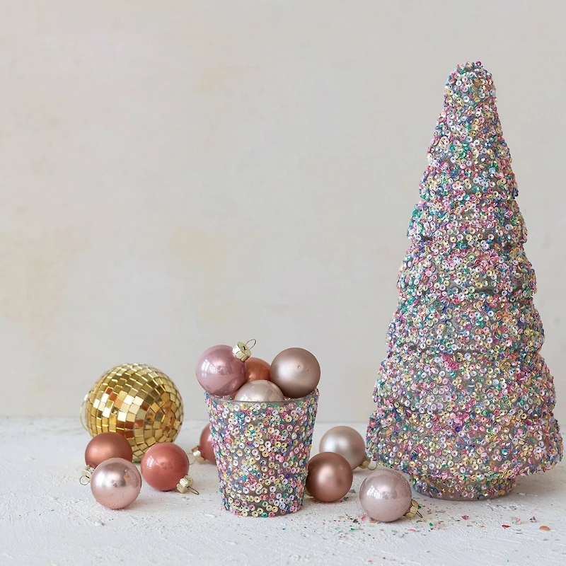 Hello Honey® Multicolor Glass Tree Décor with Sequins