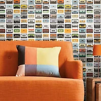 RoomMates Retro Cassettes Peel & Stick Wallpaper