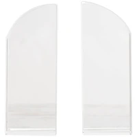 6" Clear Crystal Geometric Arched Bookends Set