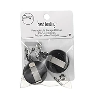 Black Retractable Badge Blanks, 2ct. by Bead Landing™