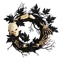 24" Halloween Skull & Bones Wreath