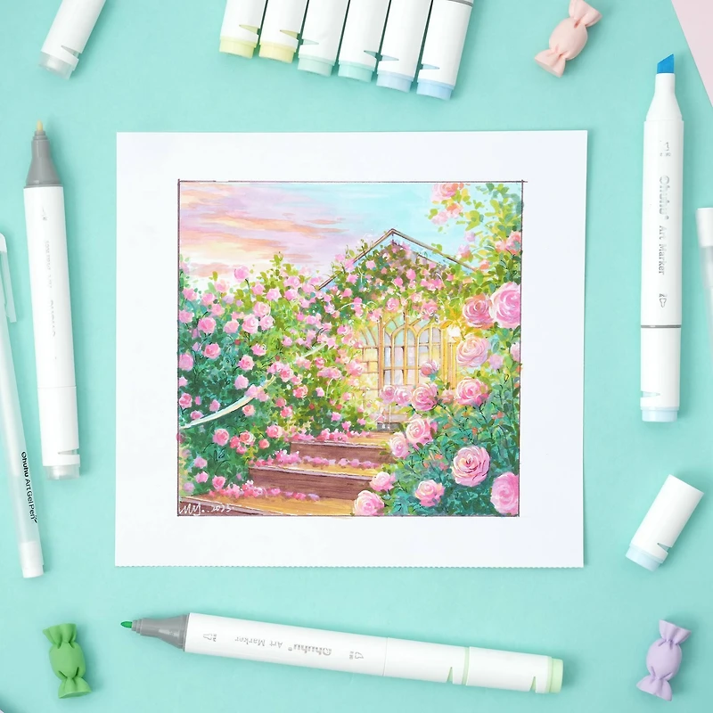 Ohuhu® Oahu 6 Color Pastel Alcohol Marker Set