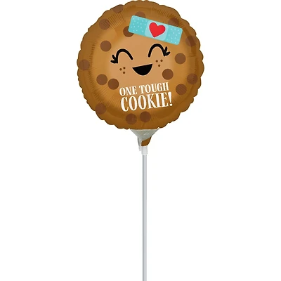 9" One Tough Cookie Foil Stick Balloon