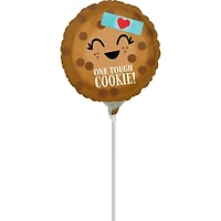 9" One Tough Cookie Foil Stick Balloon