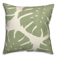 Big Green Monstera 18" x 18" Throw Pillow