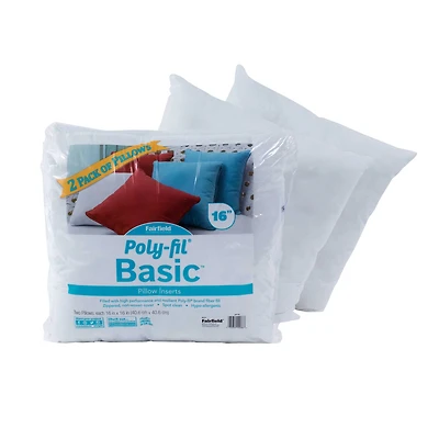 Poly-Fil® Basic™ 6ct. Pillow Inserts, 16" x 16"