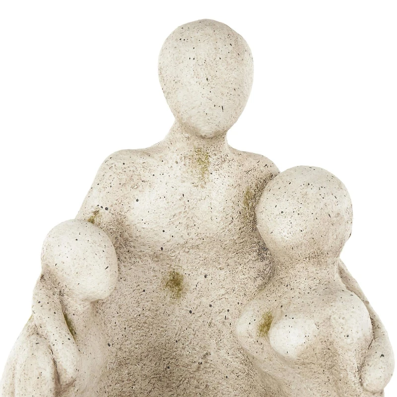 19" Cream Embracing Family Figures Sitting Planter
