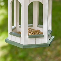 Glitzhome® 15.75" Metal Roof Wood Gazebo Tray Bird Feeder