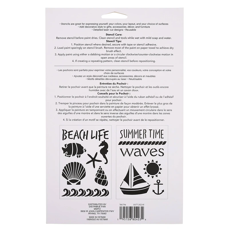 Seaside Stencils, 7" x 10" Craft Smart®