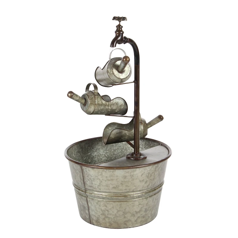 28" Gray Iron Farmhouse Fountain