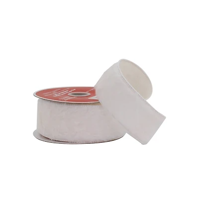1.5" x 15ft. White Faux Fur Wired Ribbon by Celebrate It®