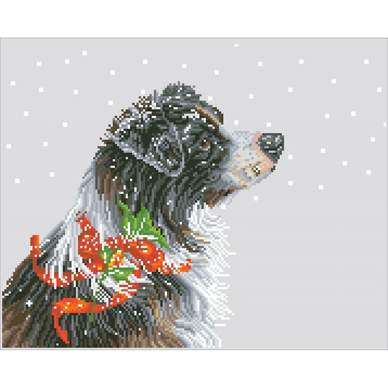 Diamond Dotz® Intermediate Christmas Collie Diamond Painting Kit