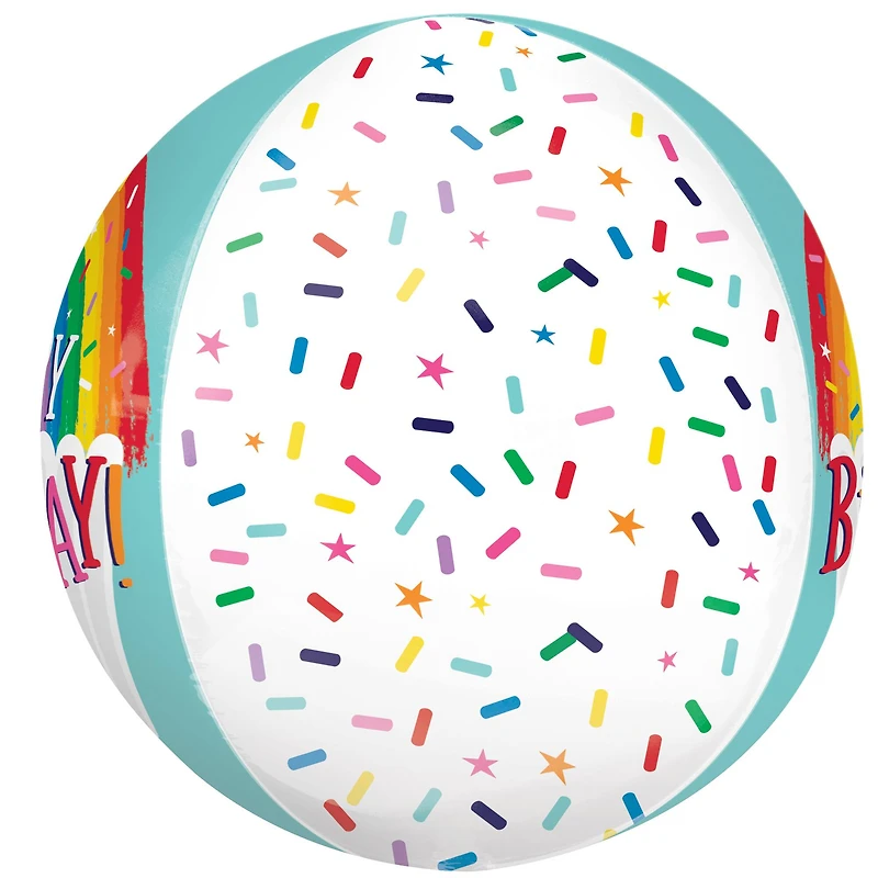 Orbz® XL™ Rainbow Sprinkles Birthday Foil Balloon