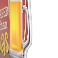 Beer is Cheaper than Gas Embossed Shaped Metal Wall Sign