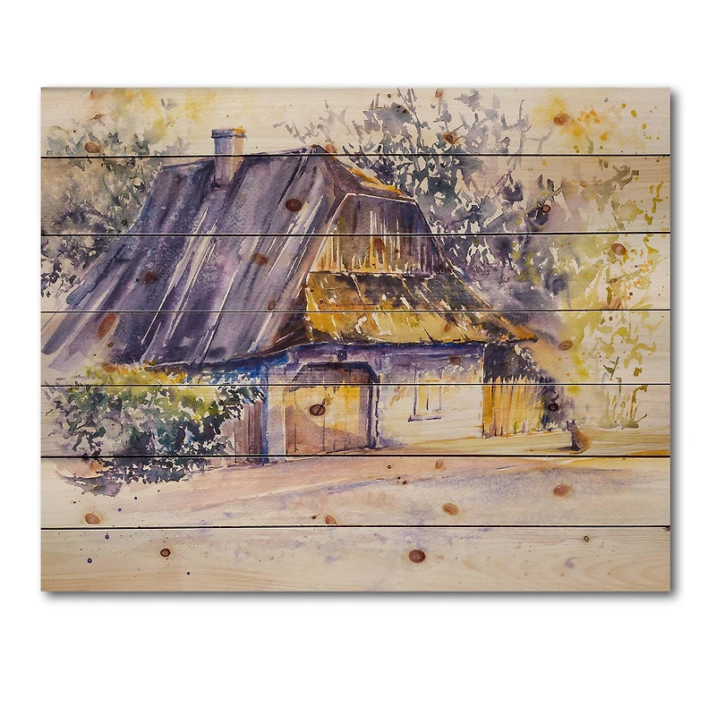 Designart - Old Wooden White House In Country Side Village