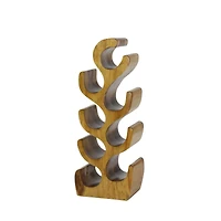 28" Brown Wood Rustic Wine Holder Rack