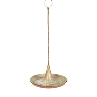 Hello Honey® 6.75" Tan Stoneware Bird Feeder with Jute Hanger