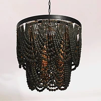 Hello Honey® 27.5" 2-Tier Draped Wood Bead Chandelier