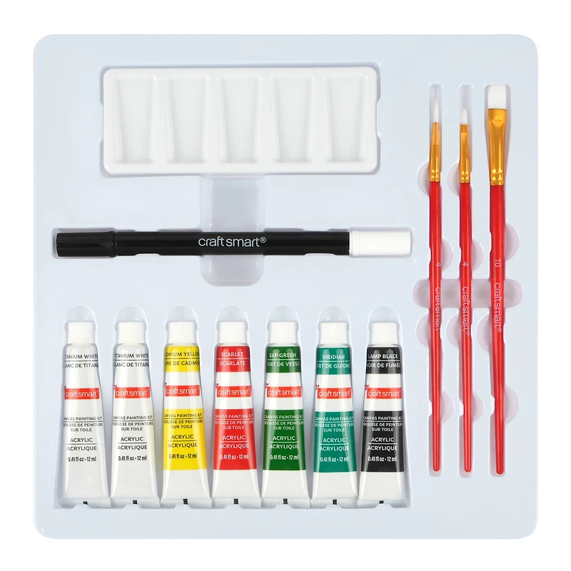 11" x 11" Floral Puppy Canvas Painting Kit by Craft Smart®