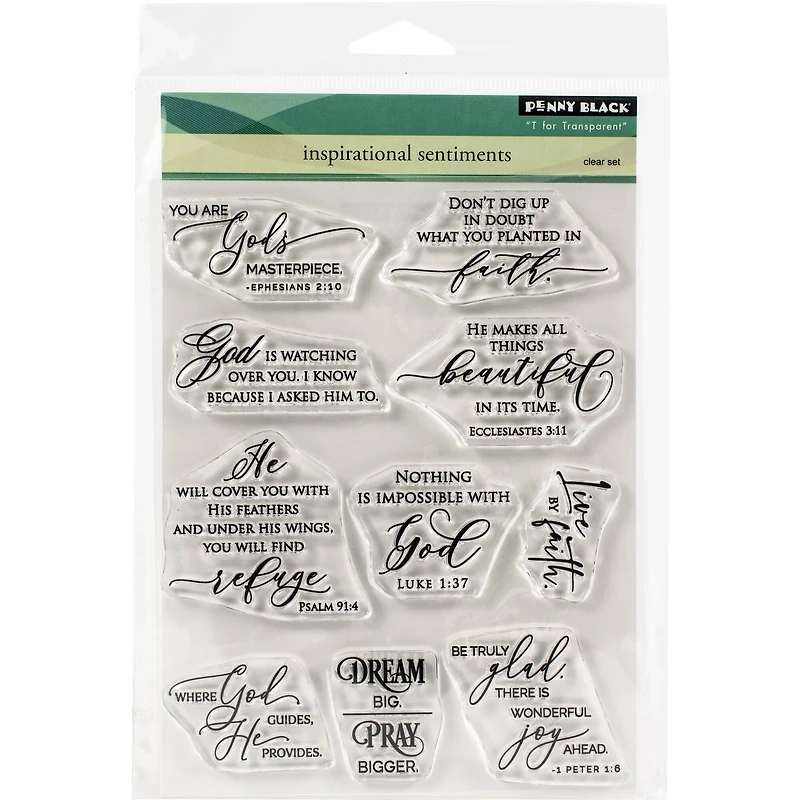 Penny Black Inspirational Sentiments Clear Stamps