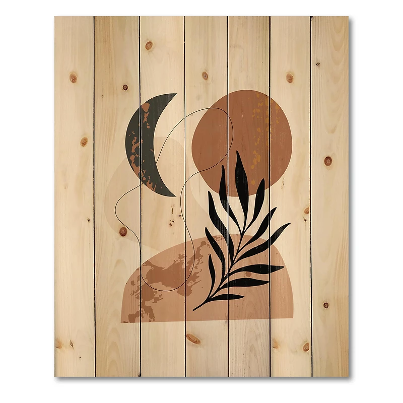 Designart - Moon & Sun Shapes In Retro Terracotta Tones I