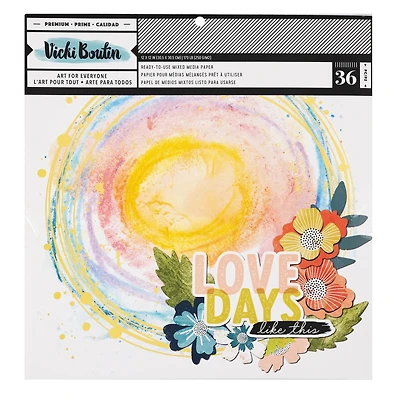 Vicki Boutin Print Shop Painted Backgrounds Mixed Media Paper Pad, 12" x 12"