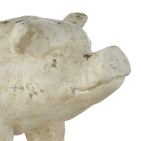 17" Light Brown Distressed Pig Planter