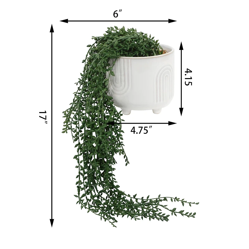 Flora Bunda® 17" String of Pearls in White Rainbow Ceramic Pot