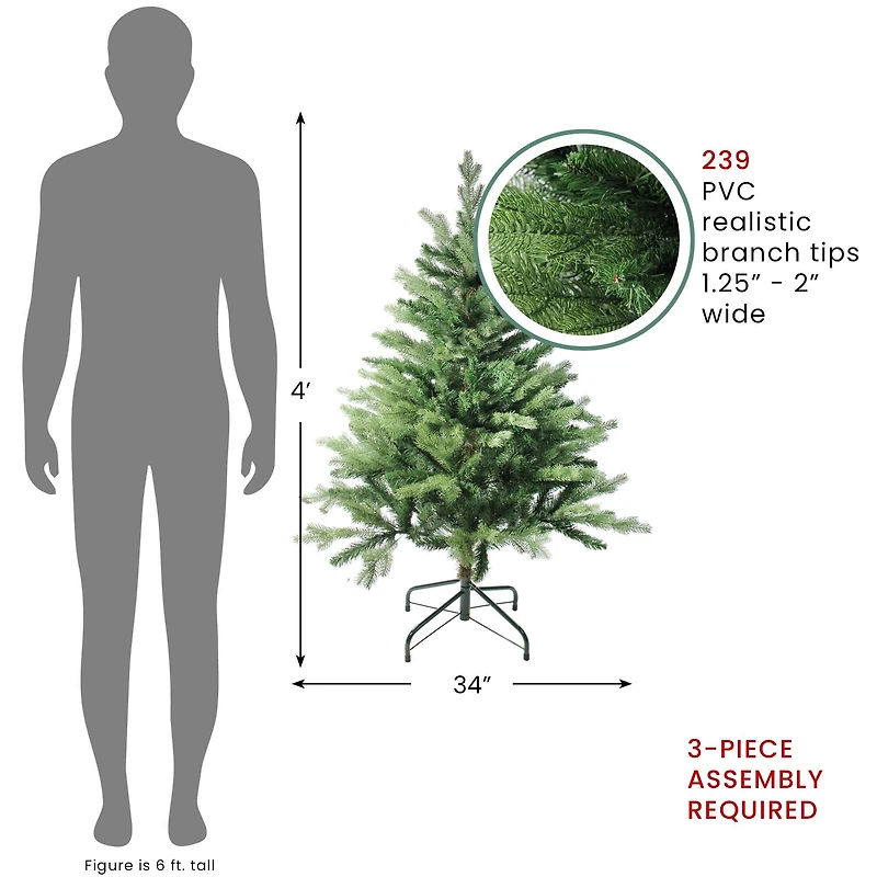 4ft. Unlit Real Touch™ Mixed Eden Pine Artificial Christmas Tree