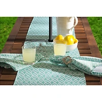 Aqua Diamond Outdoor Table Runner With Zipper 14" x 108"