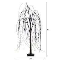 4ft. Orange & Purple LED Pre-Lit Halloween Black Willow Artificial Fall Tree
