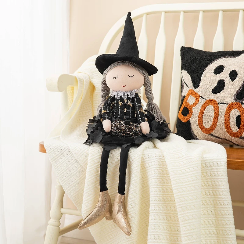 Glitzhome® 29" Halloween Fabric Dressed Witch Sitter