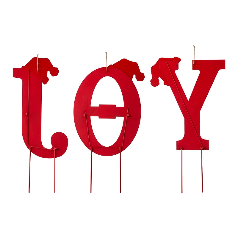 Glitzhome® 2.5ft. Metal Joy Yard Stake Set