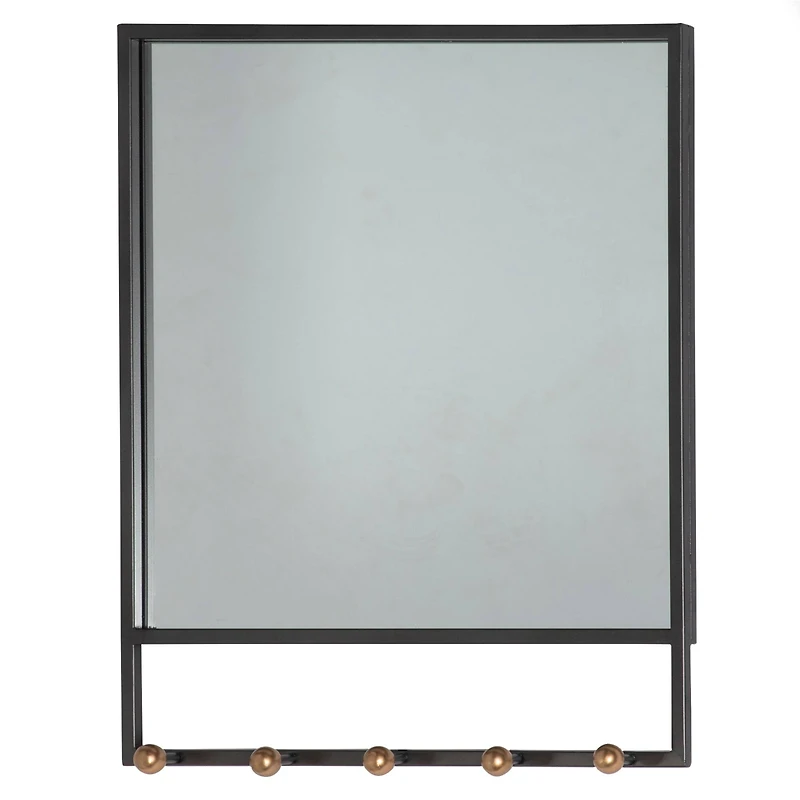 The Novogratz 24" Black Industrial Metal Wall Mirror