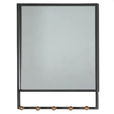 The Novogratz 24" Black Industrial Metal Wall Mirror