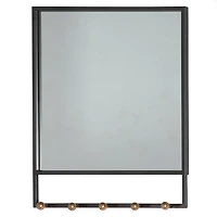 The Novogratz 24" Black Industrial Metal Wall Mirror