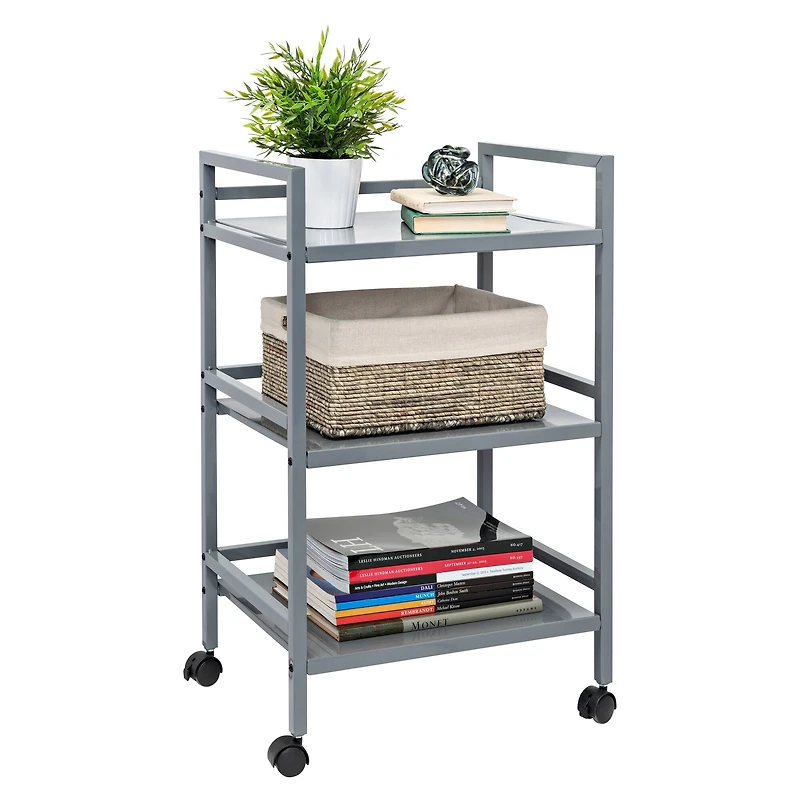 Honey Can Do Gray Metal Rolling Cart