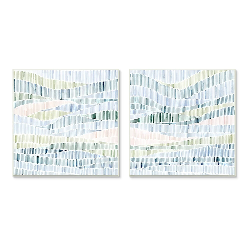 Stupell Industries Modern Abstract Nautical Landscape Wavy Striped Pattern Wall Plaque