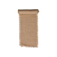 Hello Honey® 6yd. Natural Woven Torn Jute Fabric Roll with Metallic Gold Thread