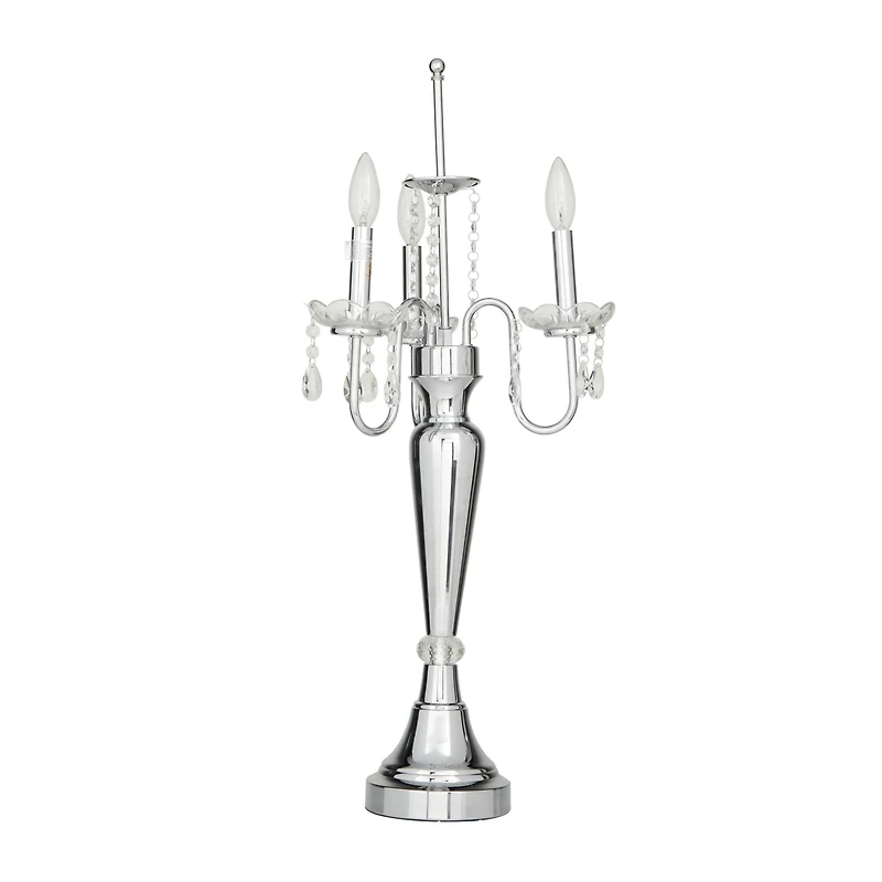 Silver Metal Table Lamp 16" x 16" x 31