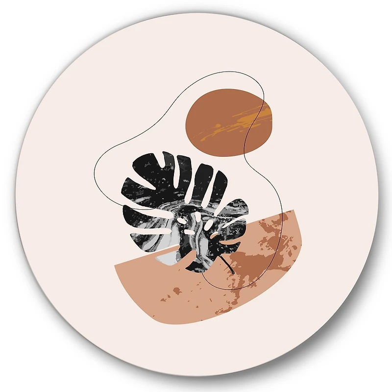 Designart - Abstract Shapes & Tropical Monstera Leaves