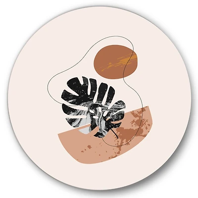 Designart - Abstract Shapes & Tropical Monstera Leaves