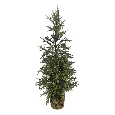 3ft. Unlit Snowy Pine & Pinecone Artificial Christmas Tree in Basket by Ashland®