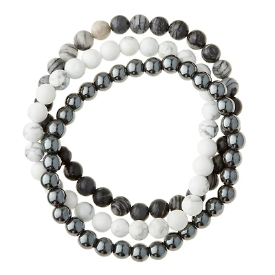 6 Packs: 3 ct. (18 total) Signature Color Shop White Howlite Bracelets by Bead Landing™
