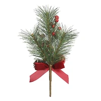 12" Red Berry, Ball Ornament & Pine Pick with Red Velvet Bow by Ashland®