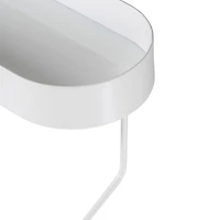 Honey Can Do White Wall Mounted Bathroom Shelf with Towel Bar & Oval Top Tray