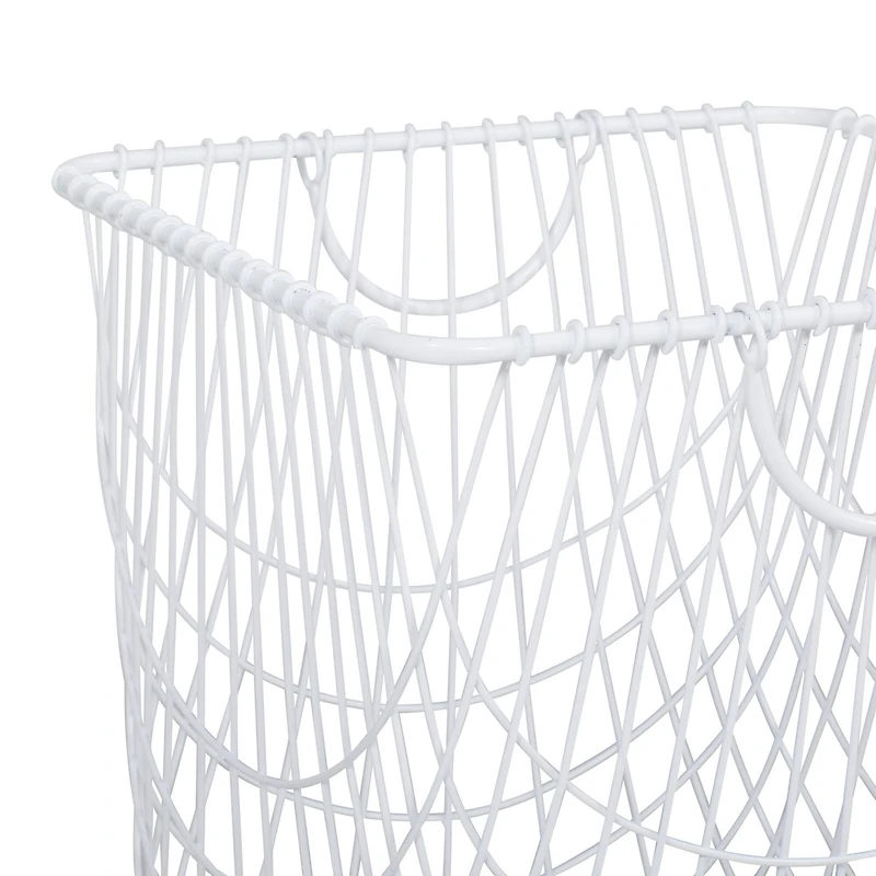 White Iron French Country Storage Cart, 17" x 17" x 17"