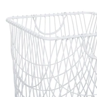 White Iron French Country Storage Cart, 17" x 17" x 17"